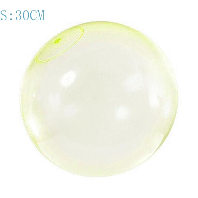 TPR Children&#39;s Toy Bouncy Transparent Bubble Ball Inflatable Water Injection Big Ball Swimming Pool Beach Outdoor Toy: Yellow  30CM  S