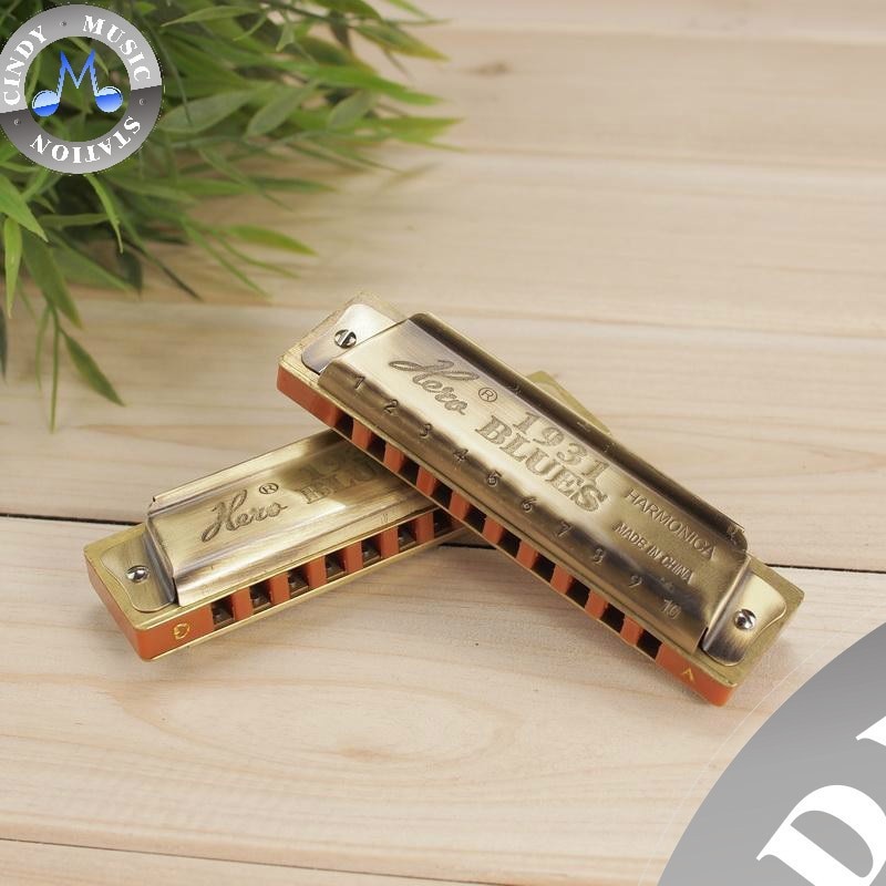 Hero m1205 brons 10-hole blues harmonica diatonische harmonica/mini harmonica gloednieuwe (kiezen sleutel)