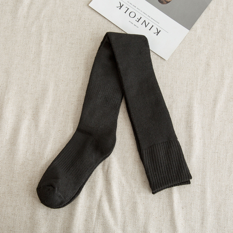 novità in calzini da donna sexy caldi calzini alti sopra il ginocchio calzini lunghi invernali in cotone spesso per ragazze calzini alti alla coscia da donna: Black
