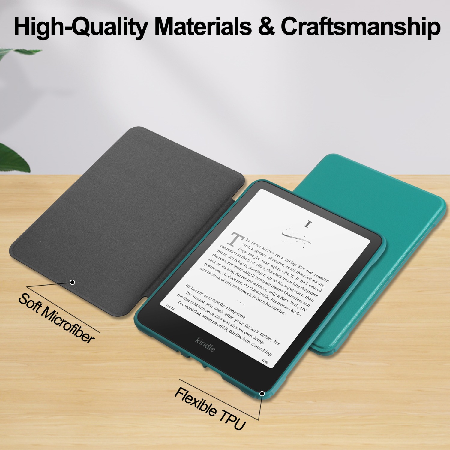 Fodral till alla 7 -tums kindle paperwhite 12th generationen och kindle colorsoft signature edition, mjukt tpu-bakstycke i akryl