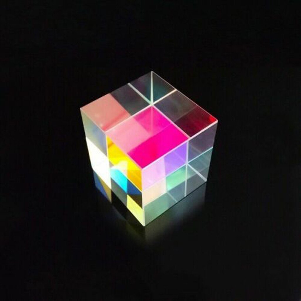 Cmy Optic Prisma Kubus-Optische Glazen Prisma, rgb Dispersie Zes-Zijdige Helder Licht Combineren Cube Voor Natuurkunde En Decoratie