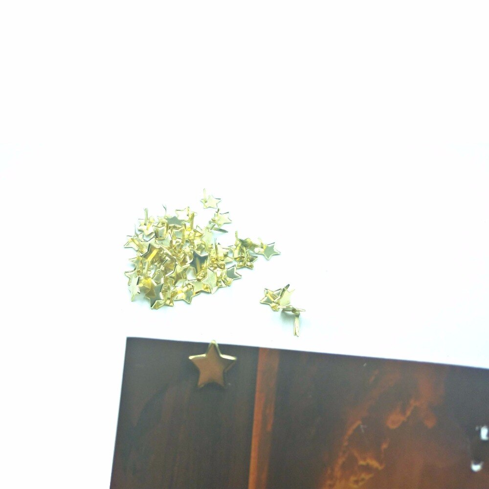 50PCS Gold Star Brads Scrapbooking Embellishment Attache Parisiennes Scrapbook Brads Adornos De Metal Para Scrapbook