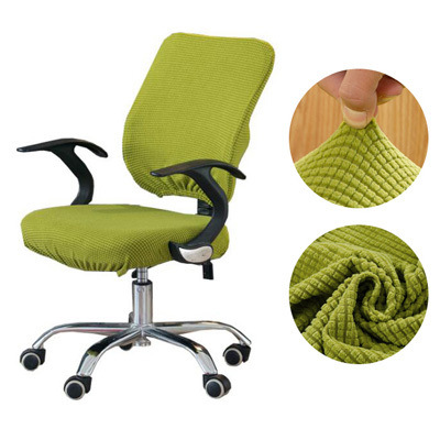 2 pièces/ensemble haute élastique Plaid velours chaise de bureau couvre épaissir ordinateur Spandex fendu housse de siège fauteuil couverture Textile de maison