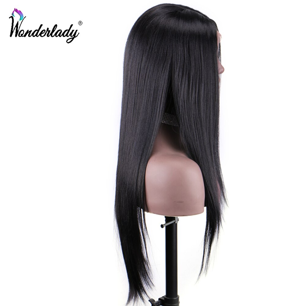 WonderLady-pelucas frontales de encaje de fibra de alta temperatura para mujer, postizos para el cabello sintéticos, rectos, 26 pulgadas