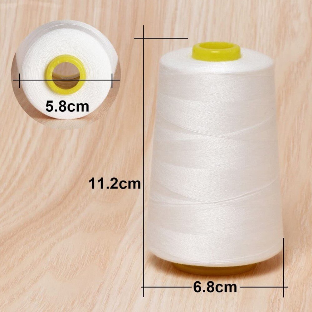Naaigaren van polyester, 2 spoelen van 350 m, garen voor alle doeleinden ( wit