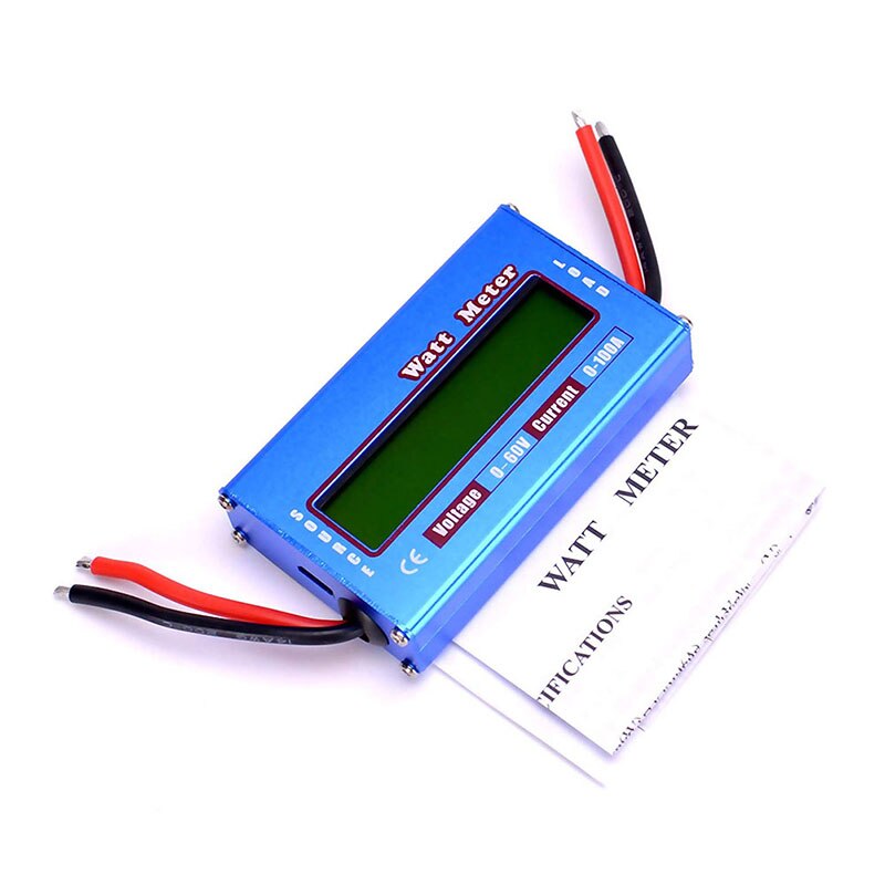 Høj præcision power meter lcd-skærm digital wattmeter rc watt meter balance spænding batteribalancer oplader værktøjer: Blå 100a