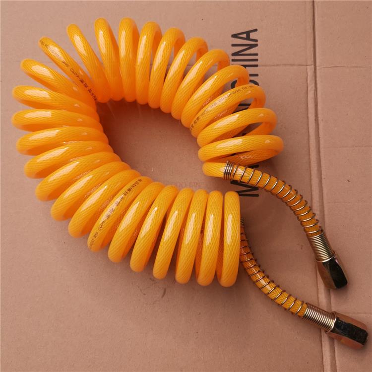 Semi-trailer brake air pipe spiral tube traction truck explosion-proof high pressure anti-freeze PU connection air brake pipe: Dark Grey