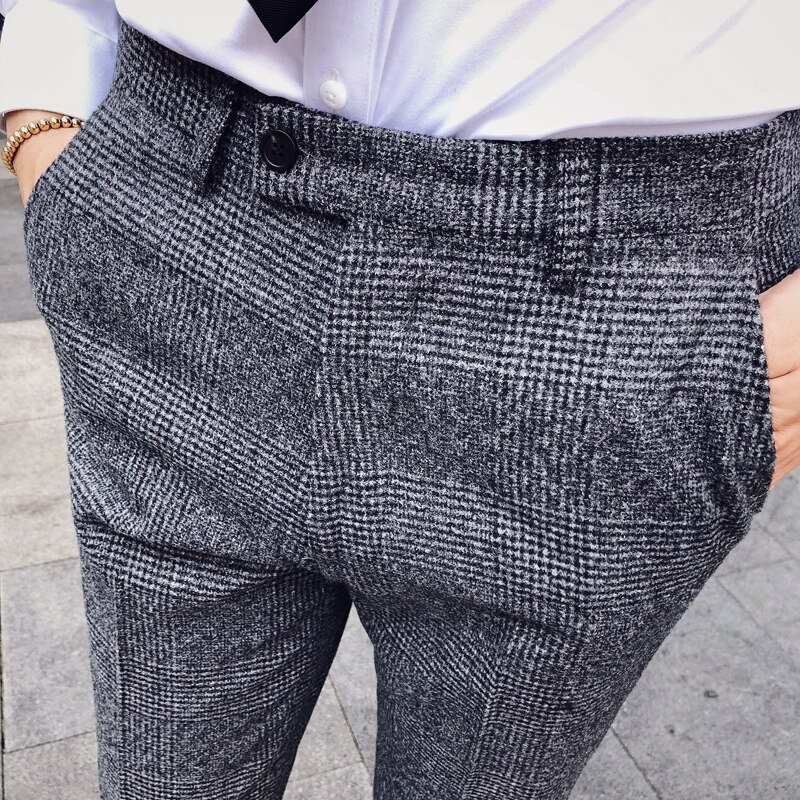 Broek Slim Fit Formele Broek Voor Mannen Britse Stijl Jurk Broek Heren Pak Broek Pantalones Hombre Mens Parfum Masculino