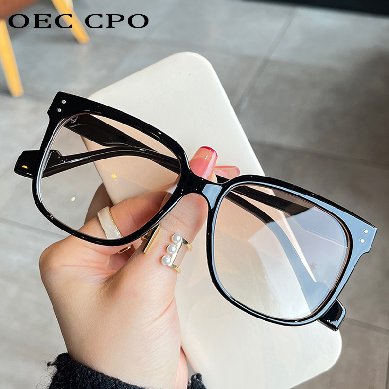 Oec Cpo Vierkante Bril Zonnebril Vrouwen Mode Oversized Punk Bril Mannen Trendy Geel Kleuren Shades Rijden UV400 Eyewear