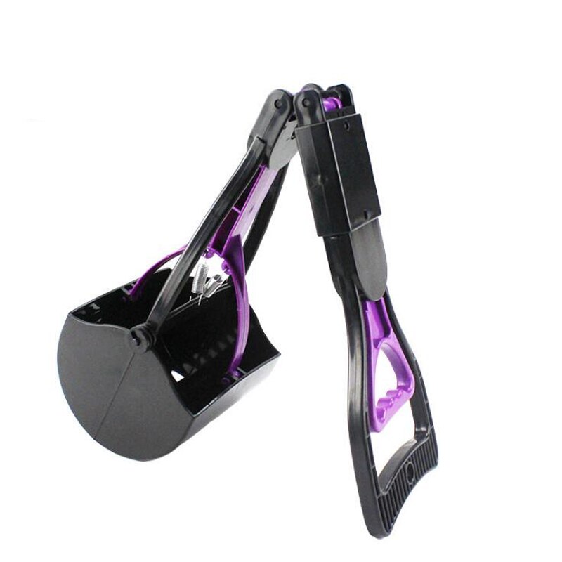 Pinzas Extra largas para recoger excrementos de mascotas, palas plegables para limpieza de excrementos de gatos y perros: Purple