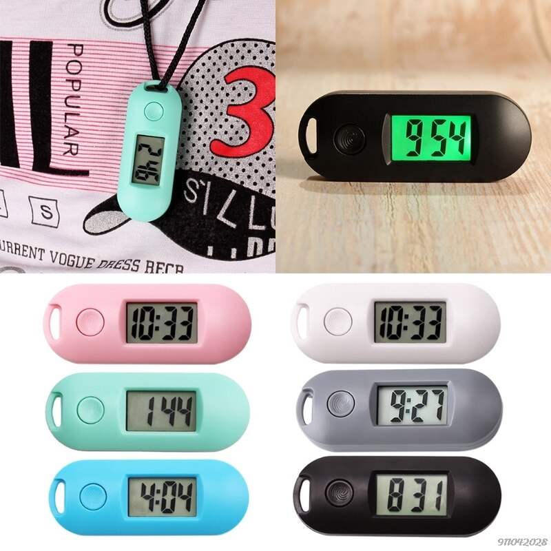 Portable Silent Digital Electronic Clock for Student Exam Study Library Mini Pocket Watch Green Backlight LCD Display