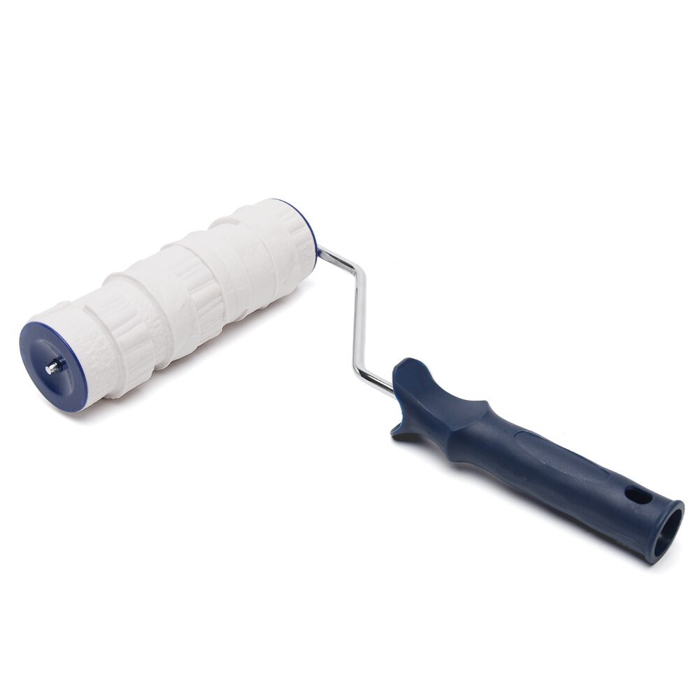 8inch DIY Brush With Handle Embossing Tool Patterned Office Portable Paint Roller Accessories Wall Texture Rubber