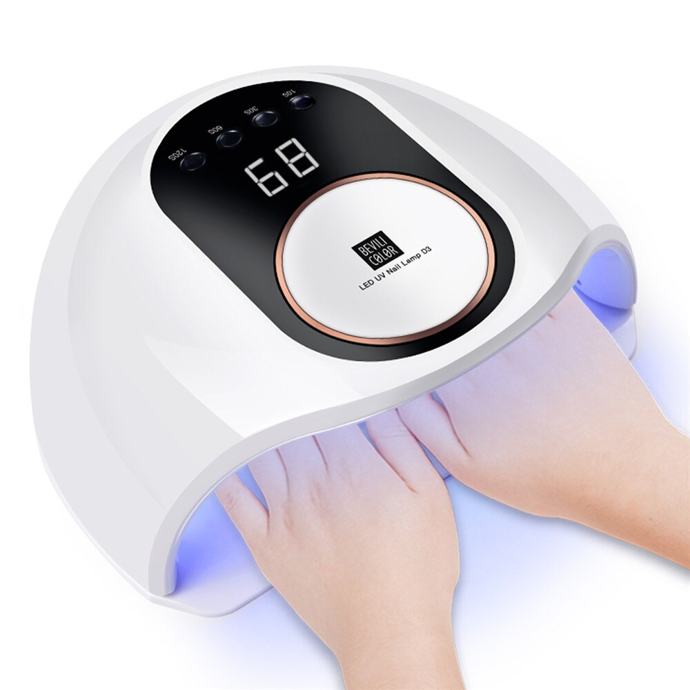 168W/72W/54W máquina de secado de uñas LED UV lámpara de uñas para esmalte de uñas de gel de luz led para uñas secador lámpara UV para manicura herramientas: white-US 168W