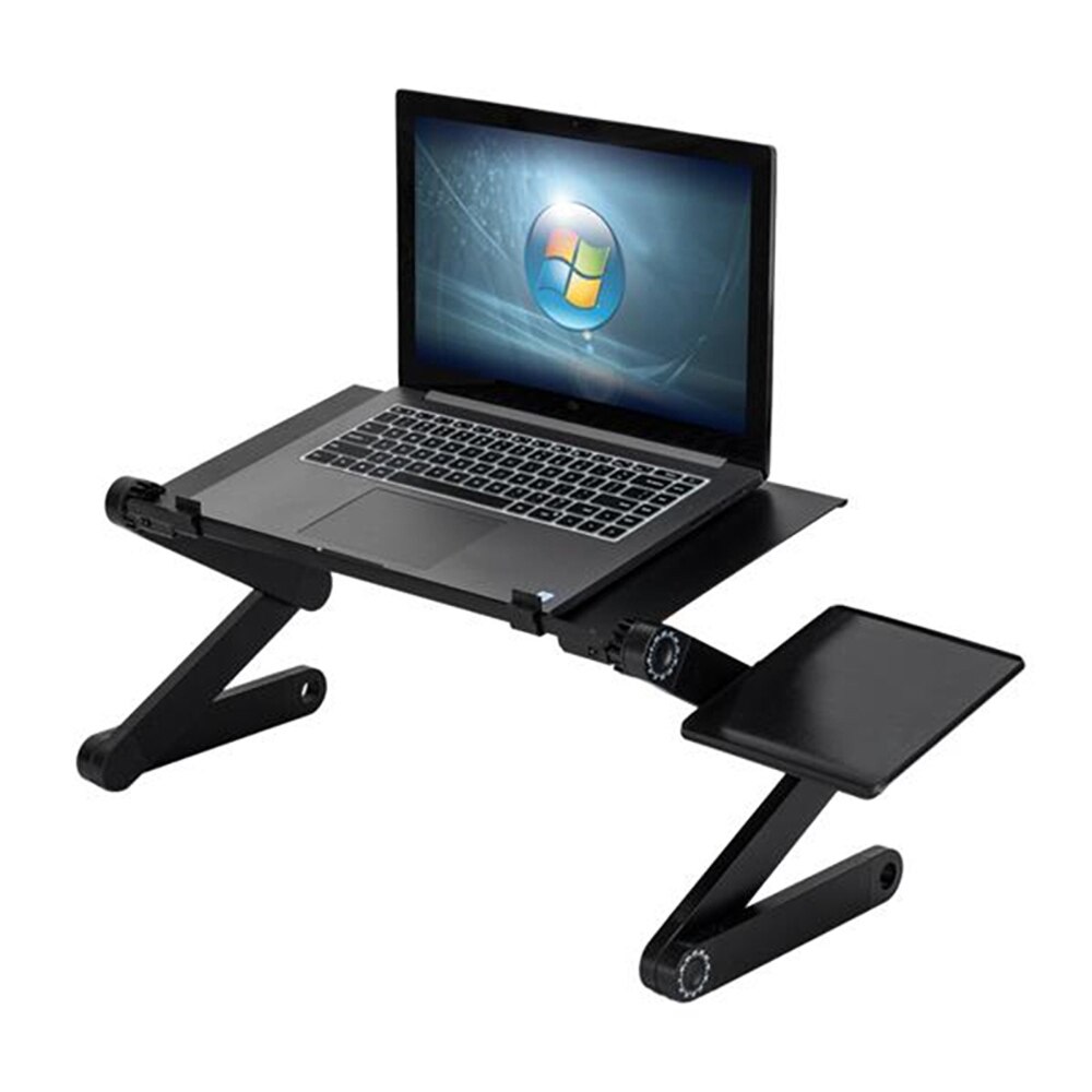 Verstelbare Aluminium Laptop Bureau Ergonomische Draagbare Tv Bed Lapdesk Lade Pc Tafel Stand Notebook Tafel Desk Stand Met Muismat