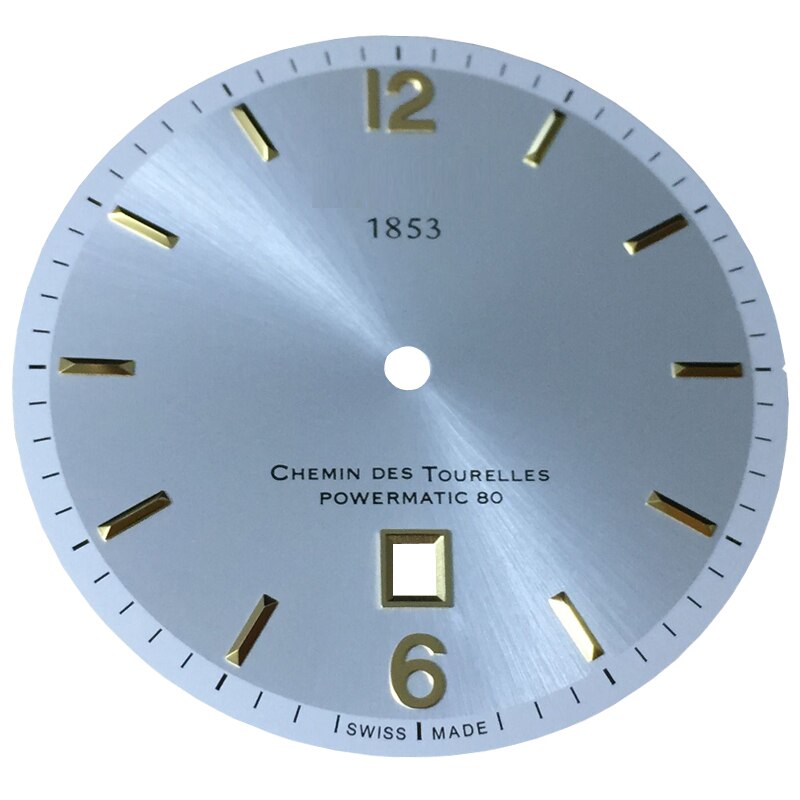 38mm cadran aiguilles boîtier pour T099407A montre texte T099408 montre accessoires pour ETA 2824-2 mouvement: White Gold Number