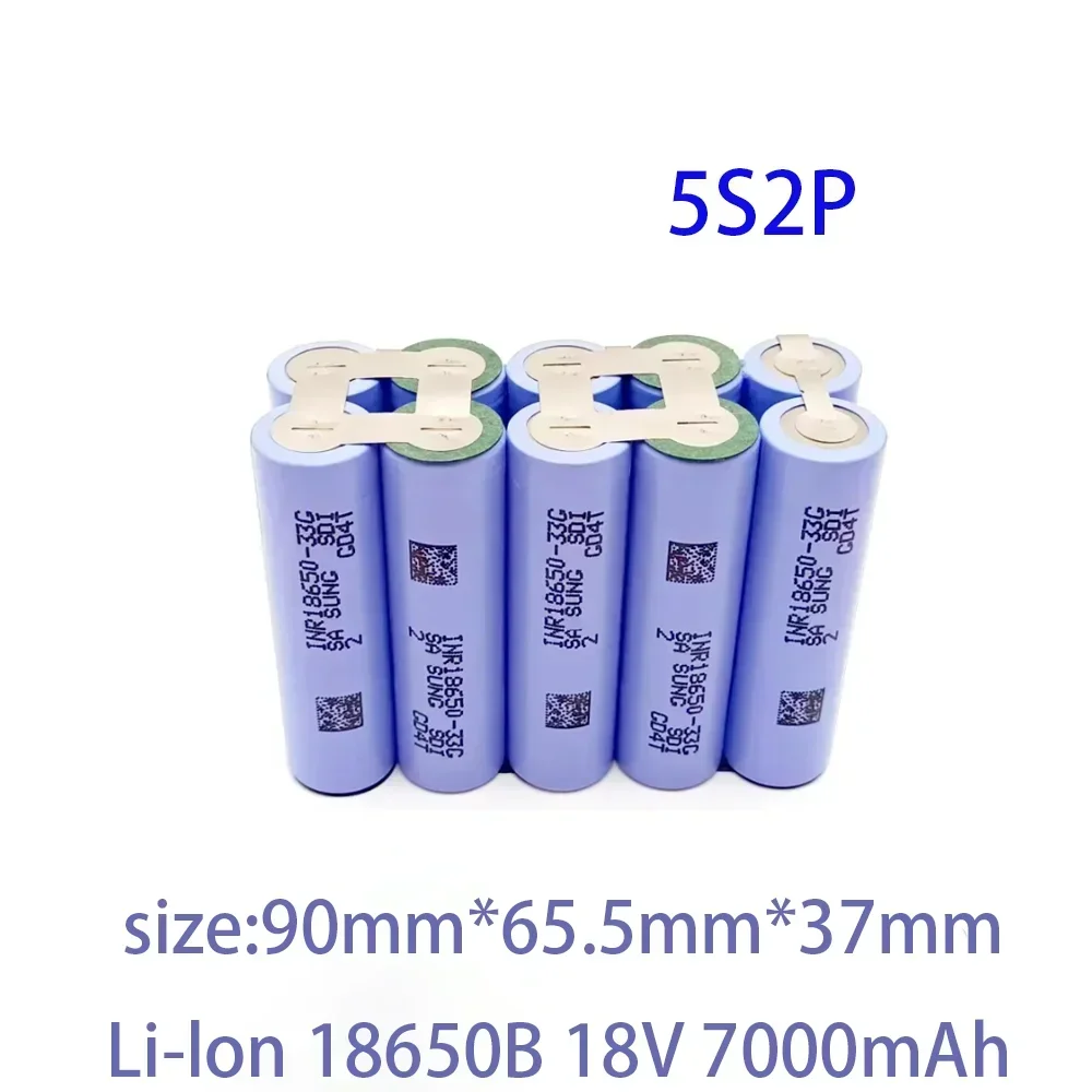 2 s1p 2 s2p 3 s1p 3 s2p 4 s2p 5 s2p 7.2 10.8V 16.8V 18V 33G akumulator litowo-jonowy 18650 3500mAh 18V bateria śrubokręt 18V: Black