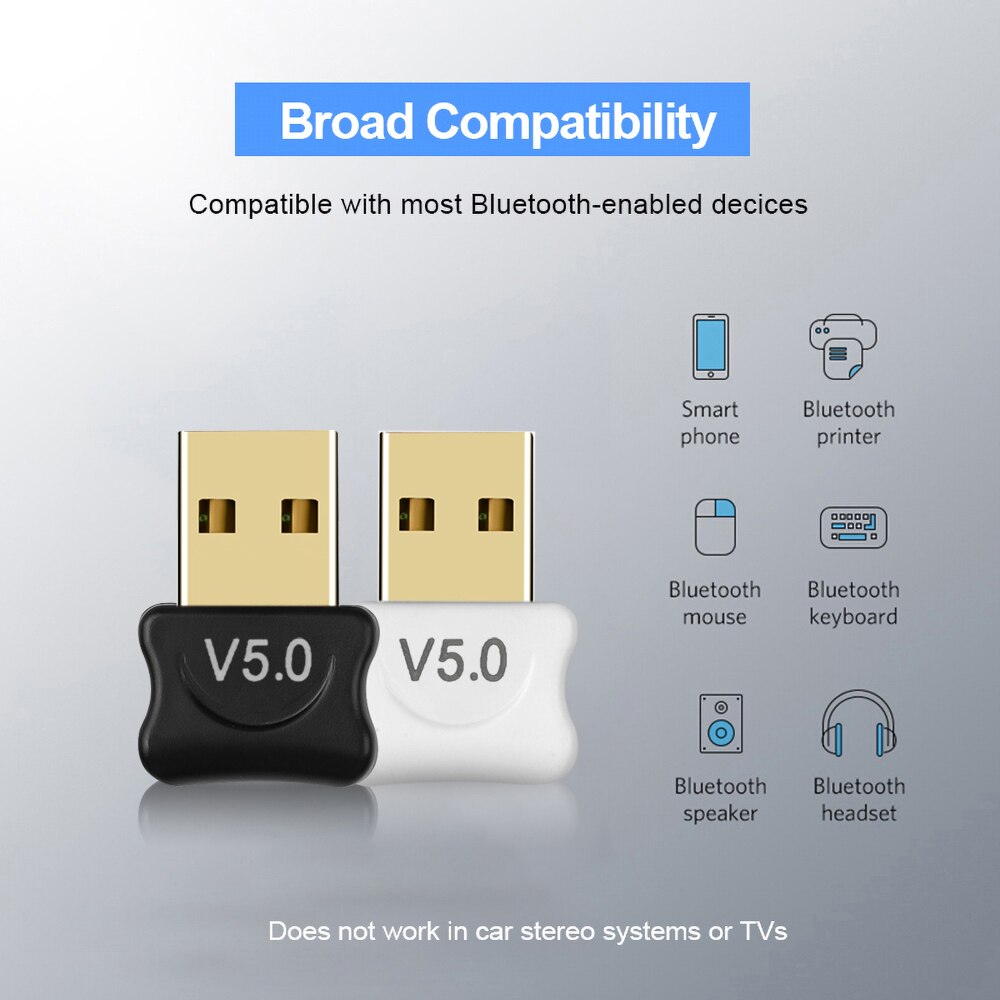 USB Adapter Bluetooth 5.0 Wireless Receiver Mini USB Bluetooth Dongle Receiver For Laptop Mouse Keyboard Accessories