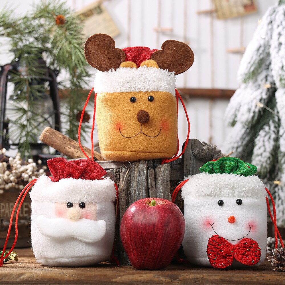 Kerstman Sneeuwpop Opbergtas Voedsel Dessert Cookies Houder Year&#39;s Eve Decoraties Candy Festival Thuis Haard Decoratie