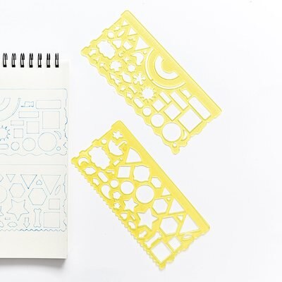 Tabla multiusos para niños con regla de flores, aprendizaje, papelería, suministros de pintura, dibujo, Unisex, Plástico: Amarillo