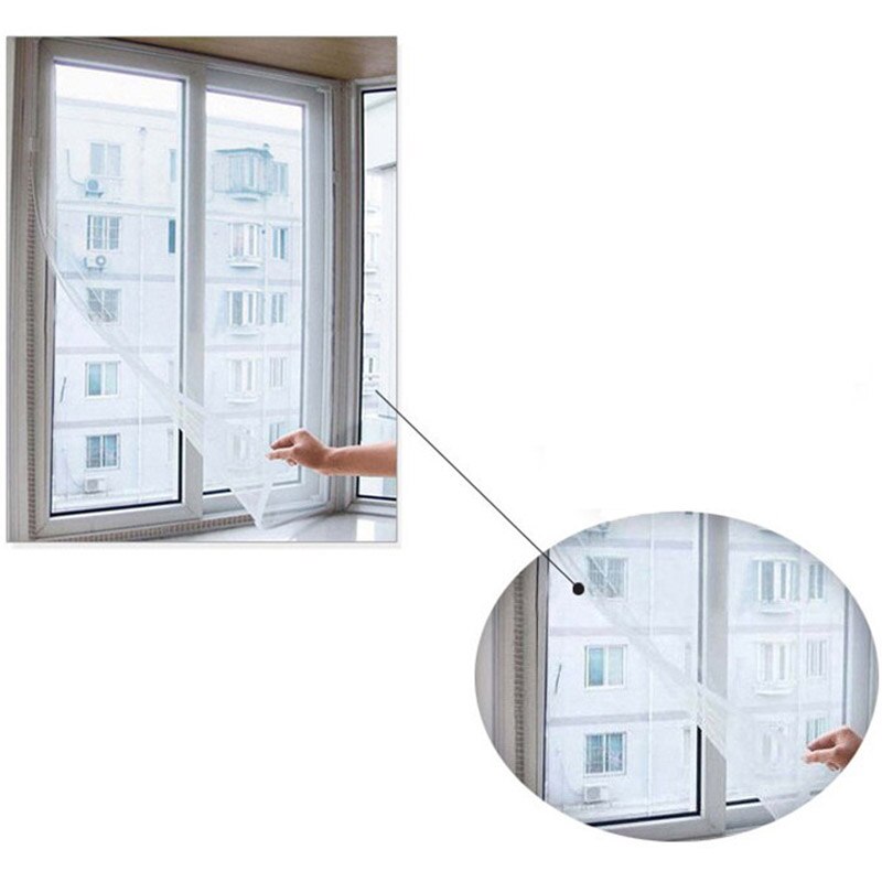 130cm x 150cm mouche moustiquaire fenêtre maille écran chambre Cortinas moustiquaire rideaux Net rideau protecteur mouche écran encart