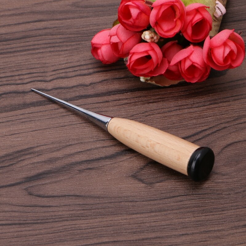 Leather Craft Awl Tool Hole Maker Wooden Handle Sewing Stitching Punching