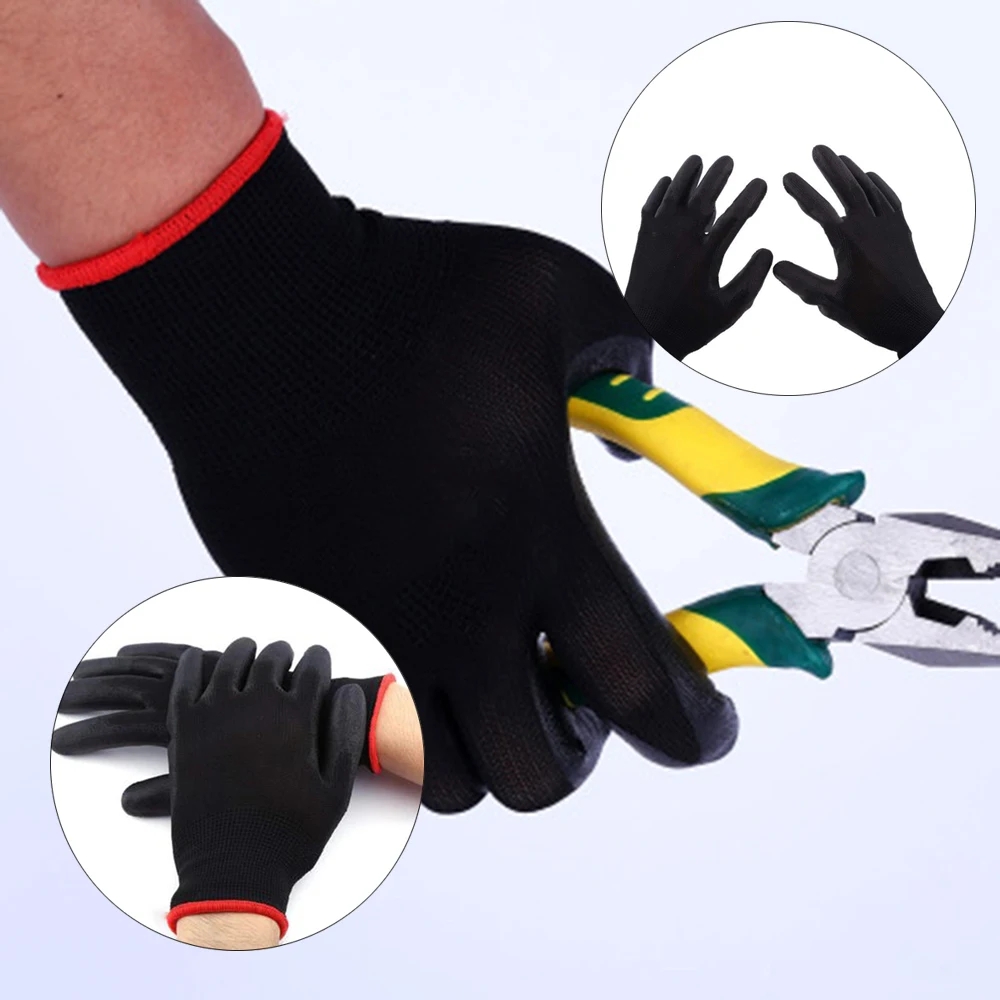 20 piezas/10 pares de guantes de poliuretano, guantes de trabajo de seguridad, guantes de reparación, guantes recubiertos de palma, suministros para carpinteros y reparadores