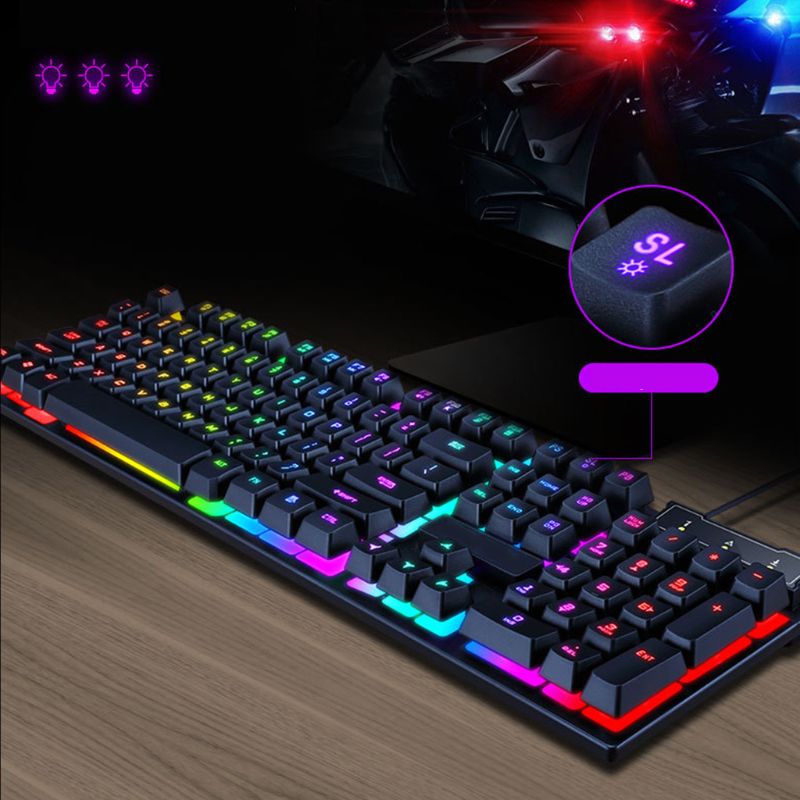 USB Wired Gaming Keyboard 104 Keys Mechanical Feeling Gamer Backlit Keyboard for Computer Laptop Universal