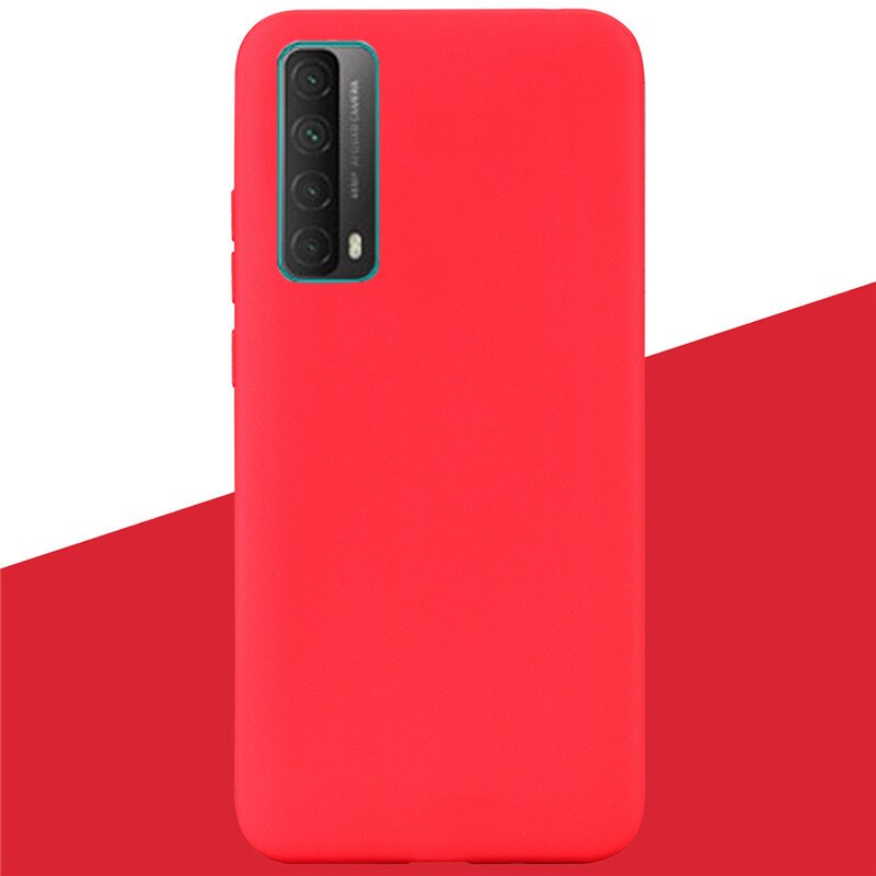 Für Huawei P smart Fällen 6,67 Weiche Silikon Zurück Telefon Fall Für Huawei P Smart Bumper Schutz Funda shell Etui Taschen: 3 Red