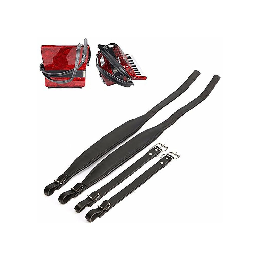Un par de correas ajustables para hombro de acordeón de cuero sintético cinturón para Acordeones de graves 16-120 piezas de instrumentos musicales