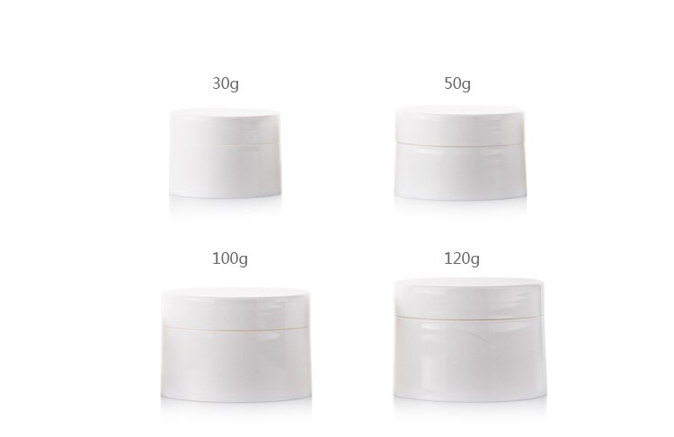 20pcs 30G 50G 100G 120G White Plastic Empty Jar Pot Travel Cosmetic Sample Makeup Face Cream Containers Nail Art Organizer Home