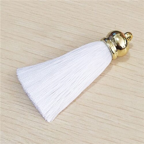 1 Uds. Pendientes borlas de seda colgantes para manualidades, tapas de extremo de plata, cepillo de borlas para DIY, accesorios para fabricación de joyas: 14