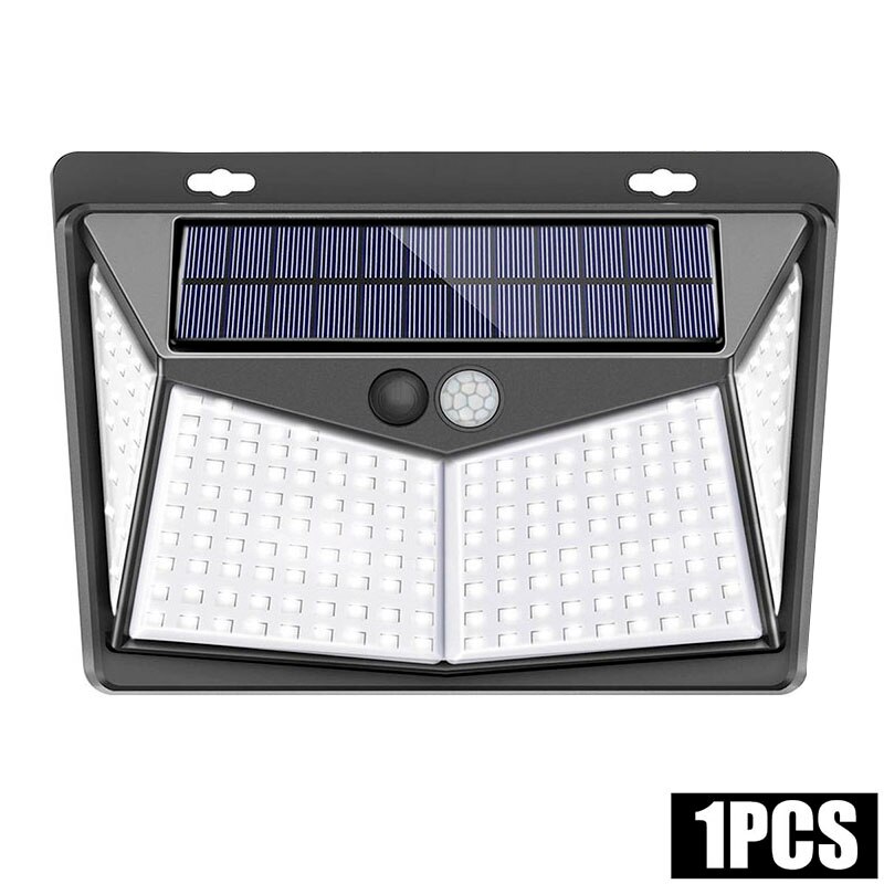 Solar Lights Outdoor 208leds IP65 Waterproof Wireless Motion Sensor Light 270°Wide Angle Easy-to-Install Security Wall Lights: 1pcs  208leds