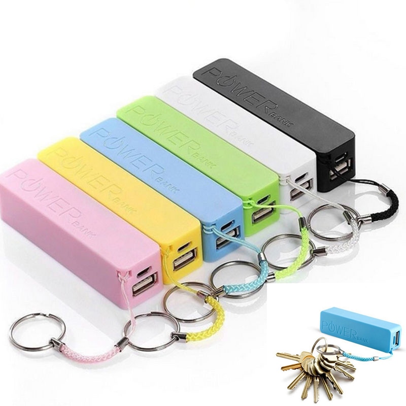 DIY USB External Power Bank Case Portable 2600mAh Pack Box 18650 Battery Charger No Battery Powerbank with Key Chain