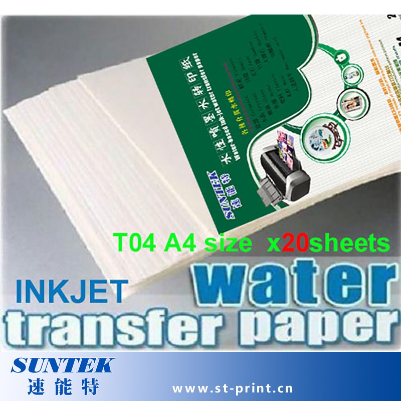 A4 Transparant waterbasis Inkt-jet Water Transfer Papier, Decal Papier, Melamine Papier, Transfer printen papier +