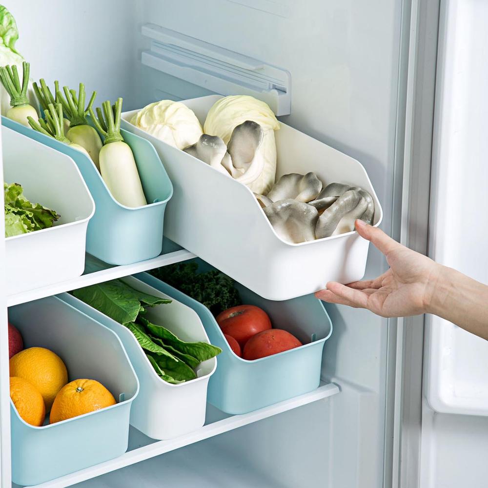 Refrigerator Organizer Containers Rectangle Cabinet Storage Box Kitchen Plastic Spice Storage Containers Food Container Storage