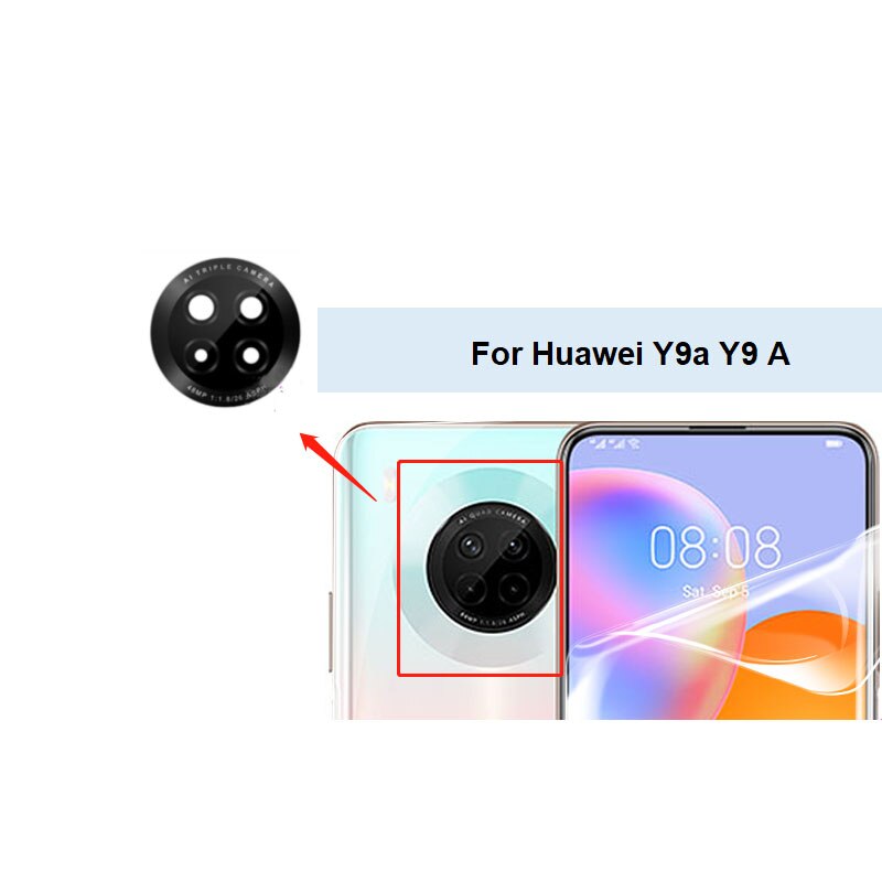 Neue Zurück Kamera Glas Für Huawei Y9A Hinten Kamera Objektiv Glas Für Gehäbenutzen Mit Aufkleber Klebstoff Kleber Y9 EIN