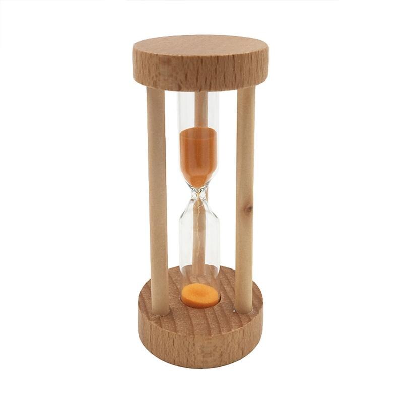 Sablier de verre en bois, 3 Min, Orange, horloge, décoration de Table, de bureau, minuterie de cuisine, pour enfants: Orange