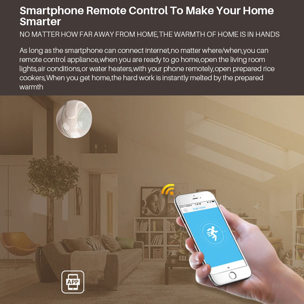 Tuya Smart WiFi PIR Motion Sensor Human Body Sensor Detector Smart Home Safety Alarm System SmartLife APP Works With Alexa
