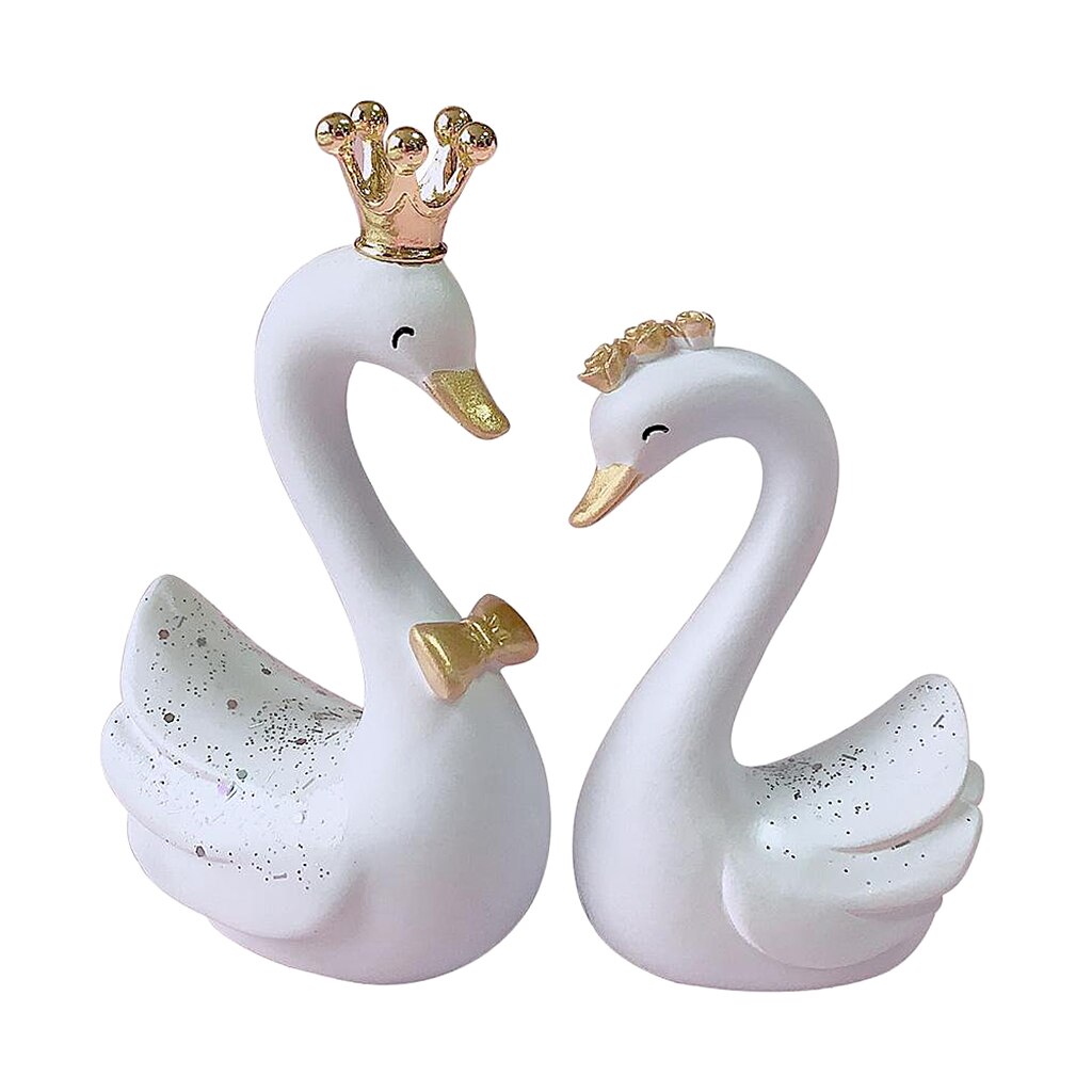Nordisk stil harpiks svane statue kunstværk ornament figurer skulptur kage toppers til bryllup fest indretning bageartikler