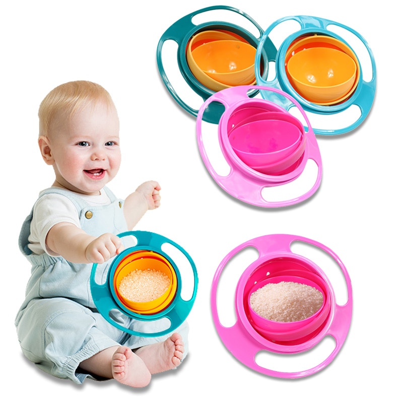 Bol rotatif universel à rotation à 360 °, vaisselle alimentaire pour bébé, bols d&#39;apprentissage pour enfants