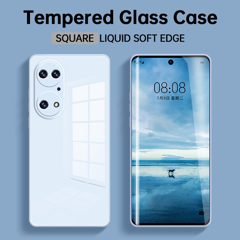 Originale schutzhülle aus gehärtetem glas für huawei  p50 Profi, weiche silikonkanten, robuste rückseite, schutzhülle für das  p 50 p50 Profi 360