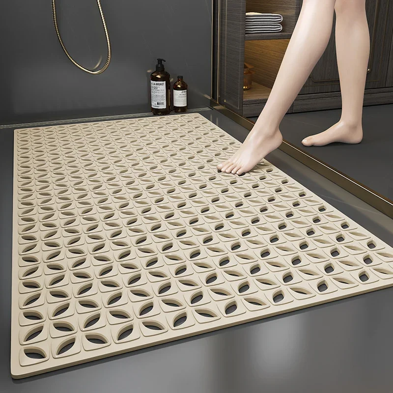 Antislip badmat, valmat voor de badkamer, toiletmat, douchemat, voetmat, holle waterdichte mat: Bordeauxrood