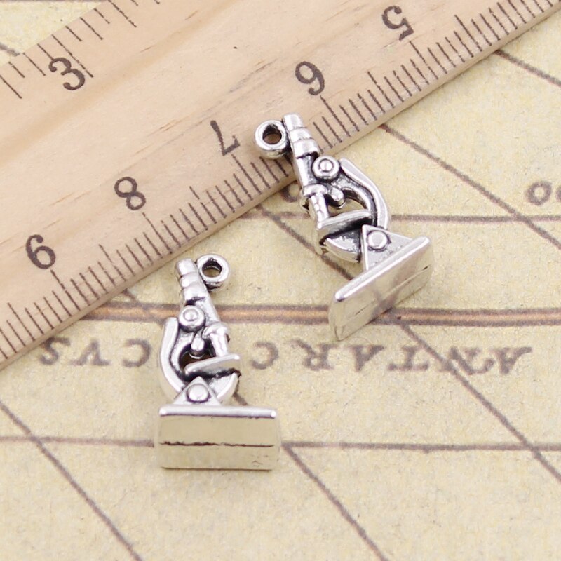 10Pcs Charms Microscoop Instrument 21X11X8Mm Tibetaans Zilveren Kleur Hangers Antieke Sieraden Maken Diy Handgemaakte craft