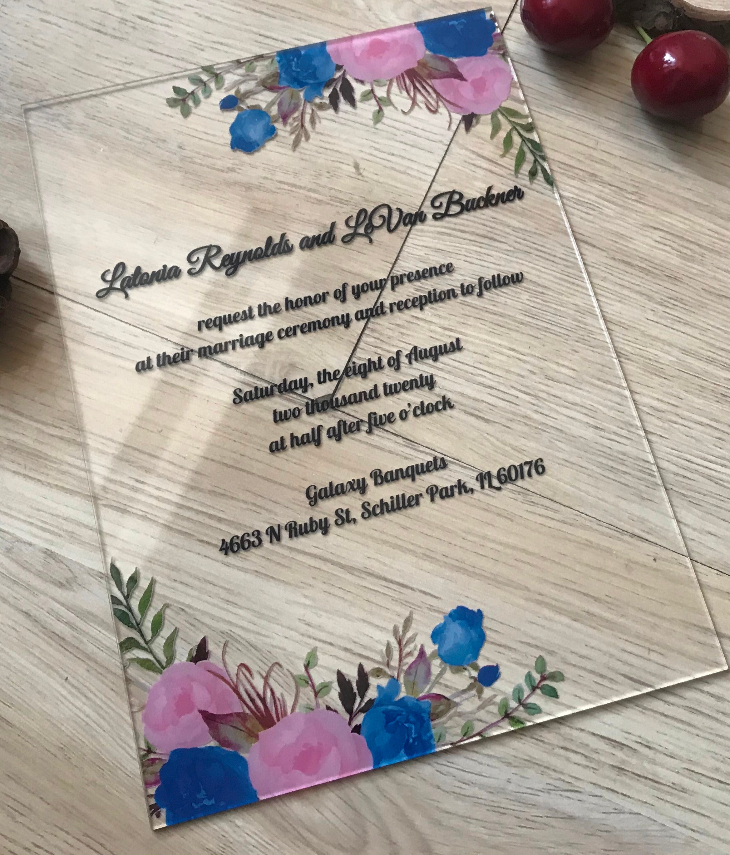 10pcs Acrylic Flower Menu Cards,custom Acrylic Wedding Invitations,Acrylic birthday Invitations,Acrylic Invitations