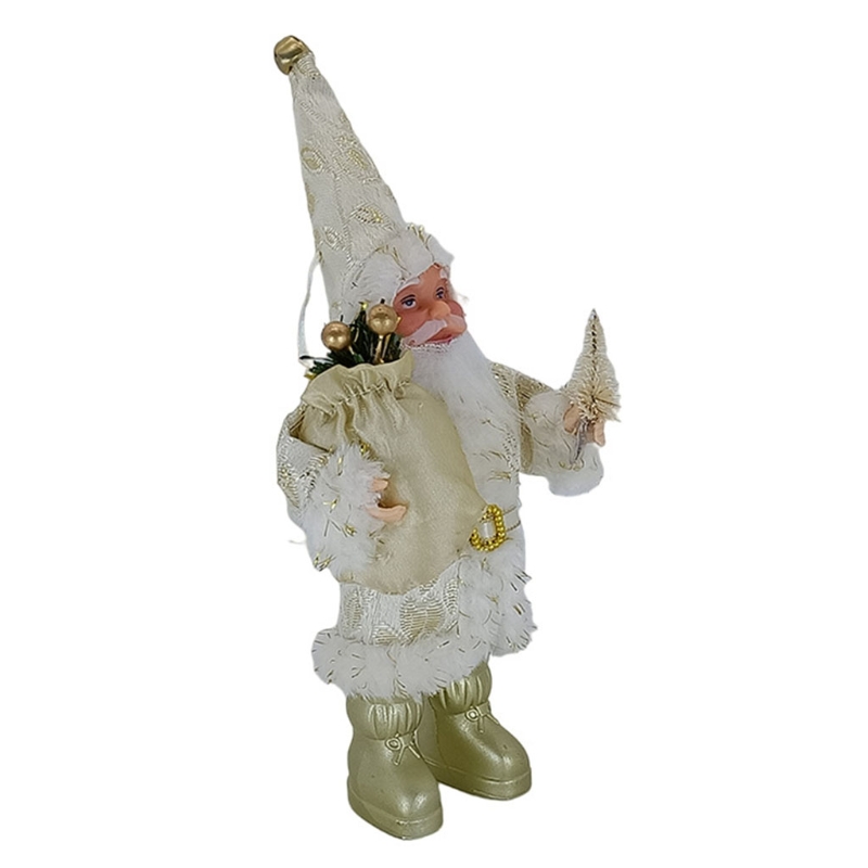 Q0KF 9 &#39;&#39;Pluche Kerstman Beeldjes Kerst Figuur Decoraties Opknoping Xmas Boom Ornamenten Santa Pop Speelgoed