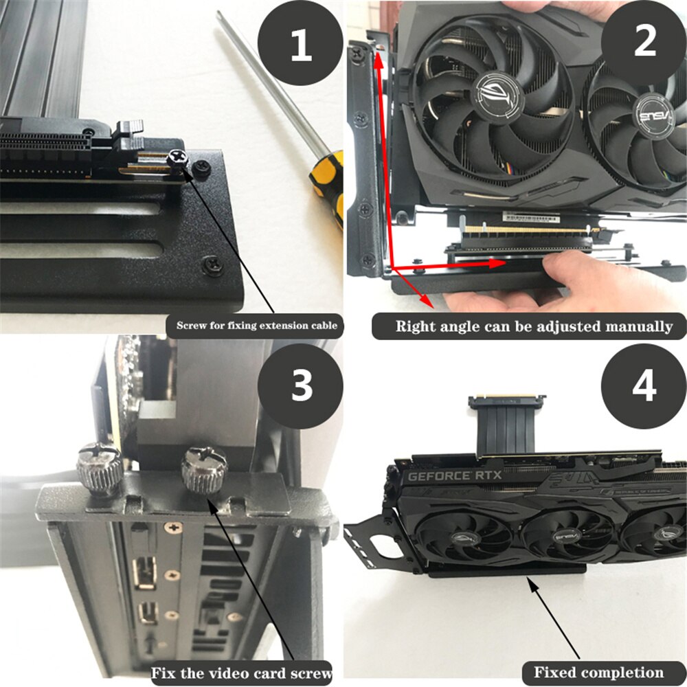 Vga Verticale Beugel Ondersteunt Pcie 3.0 16X Grafische Kaart Verlengkabel