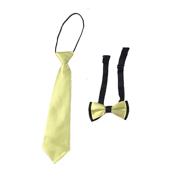 2 stk børne & #39 ;s børn unisex ensfarvede slips butterfly bryllup drenge butterfly tøj tilbehørstr 0011: Gul