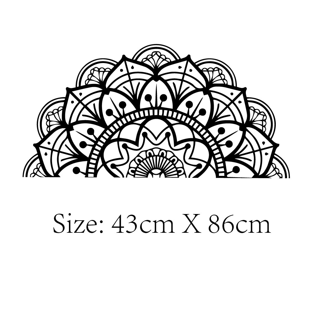 Puoli mandala vinyyli seinätarra kodin sängynpäätyyn joogaan irrotettava tarra seinätaide olohuoneen makuuhuoneen seinämaalaus seinätarrat: H41-5