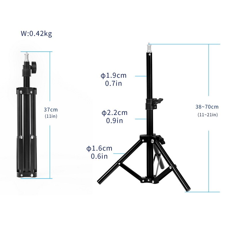 Photography Studio Adjustable 38-70cm Light Stand Photo Tripod For Camera Photo Lamp Bracket Holder Softbox