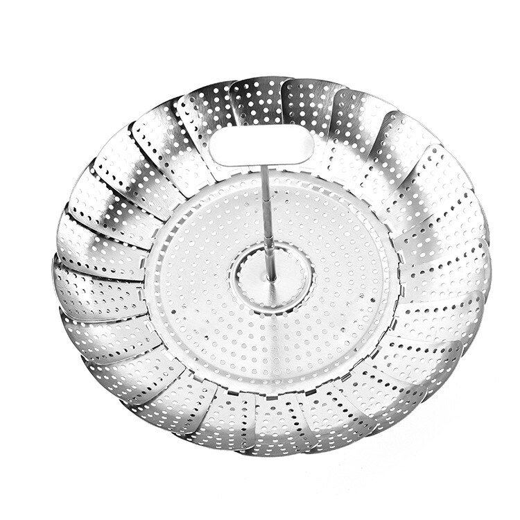 1pcs 9/11 Inch Stainless Steel Steamer Retractable Multifunctional Compote Drawer Retractable Folding Steamer Kitchen Cooker